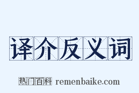 译介反义词是什么意思的图片